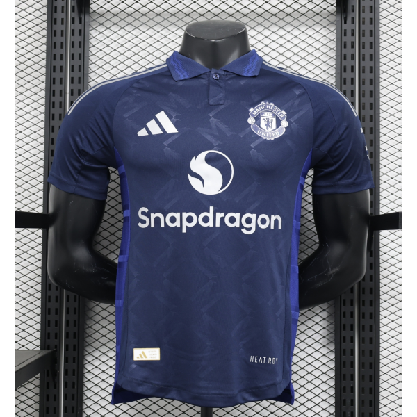 Manchester United 2024/25 Away Short Sleeve Replica Custom Jersey - Blue