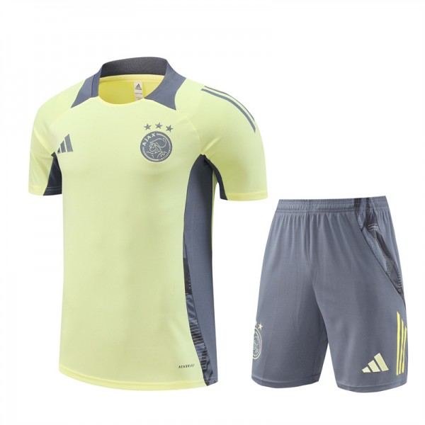 Ajax Adult Short Sleeve Training Suit Yellow Grey