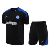 Inter Milan Adult Short Sleeve Training Suit Black