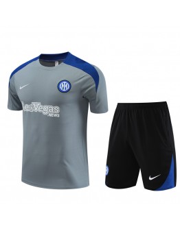 Inter Milan Adult Short Sleeve Training Suit Grey