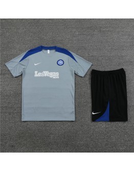 Inter Milan Adult Short Sleeve Training Suit Grey