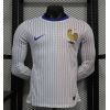 France Nation Men's 2024/25 Away Long Sleeve Replica Custom Jersey - White