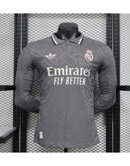 Real Madrid 2024/25 Away Long Sleeve Replica Custom Jersey - Grey