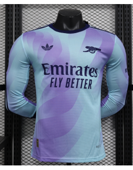 Arsenal 2024/25 Away Long Sleeve Replica Custom Jersey - Blue