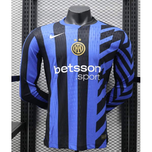 Intel Milan 2024/25 Home Long Sleeve Replica Custom Jersey - Blue