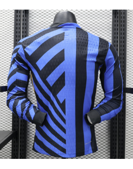 Intel Milan 2024/25 Home Long Sleeve Replica Custom Jersey - Blue