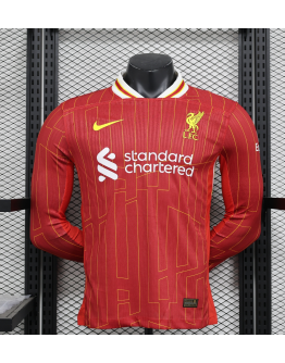 Liverpool 2024/25 Home Long Sleeve Replica Custom Jersey - Red