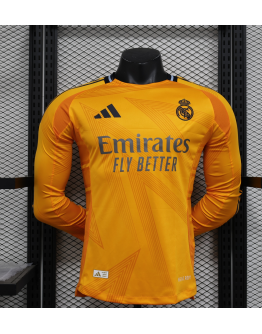 Real Madrid 2024/25 Away Long Sleeve Replica Custom Jersey - Yellow