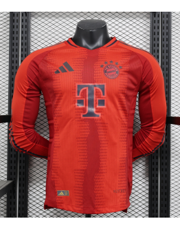 Bayern Munich 2024/25 Home Long Sleeve Replica Custom Jersey - Red