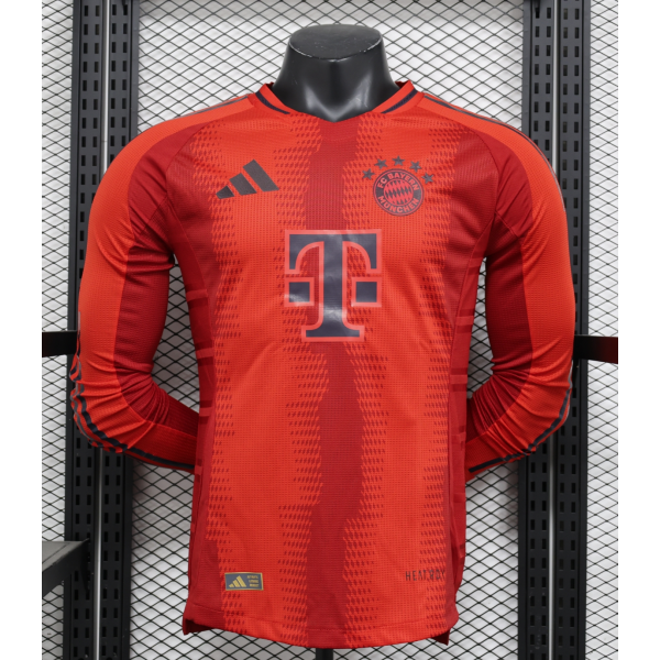 Bayern Munich 2024/25 Home Long Sleeve Replica Custom Jersey - Red