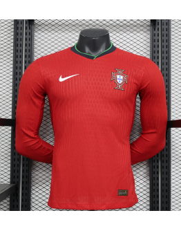 Portugal 2024/25 Home Long Sleeve Replica Custom Jersey - Red