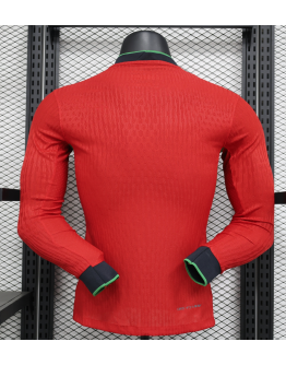 Portugal 2024/25 Home Long Sleeve Replica Custom Jersey - Red