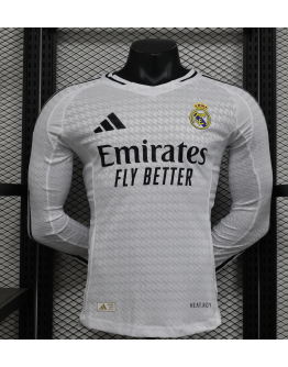 Real Madrid 2024/25 Home Long Sleeve Replica Custom Jersey - White