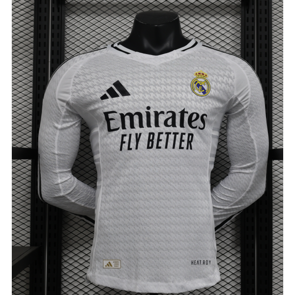 Real Madrid 2024/25 Home Long Sleeve Replica Custom Jersey - White