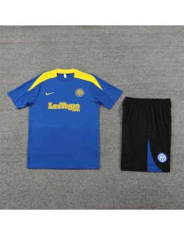 Inter Milan Adult Short Sleeve Training Suit Blue