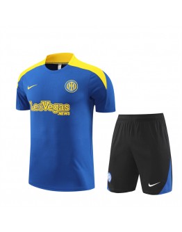 Inter Milan Adult Short Sleeve Training Suit Blue