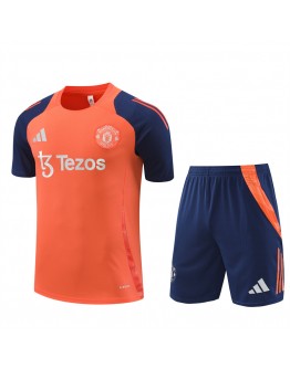 Manchester United Adult Short Sleeve Training Suit Orange