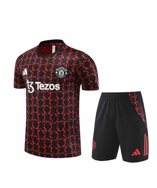 Manchester United Adult Short Sleeve Training Suit Red