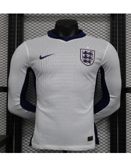 England 2024/25 Home Long Sleeve Replica Custom Jersey - White