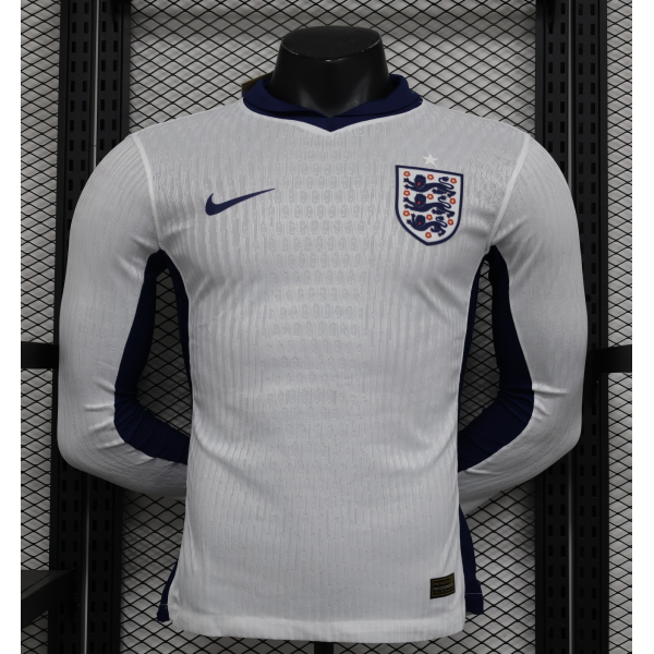 England 2024/25 Home Long Sleeve Replica Custom Jersey - White