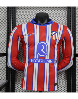 Atletico Madrid 2024/25 Home Long Sleeve Replica Custom Jersey - Red