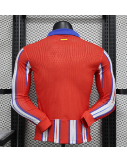 Atletico Madrid 2024/25 Home Long Sleeve Replica Custom Jersey - Red