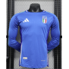 Italy 2024/25 Home Long Sleeve Replica Custom Jersey - Blue