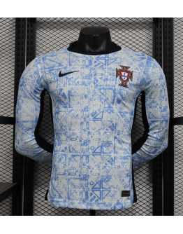 Portugal 2024/25 Away Long Sleeve Replica Custom Jersey - White