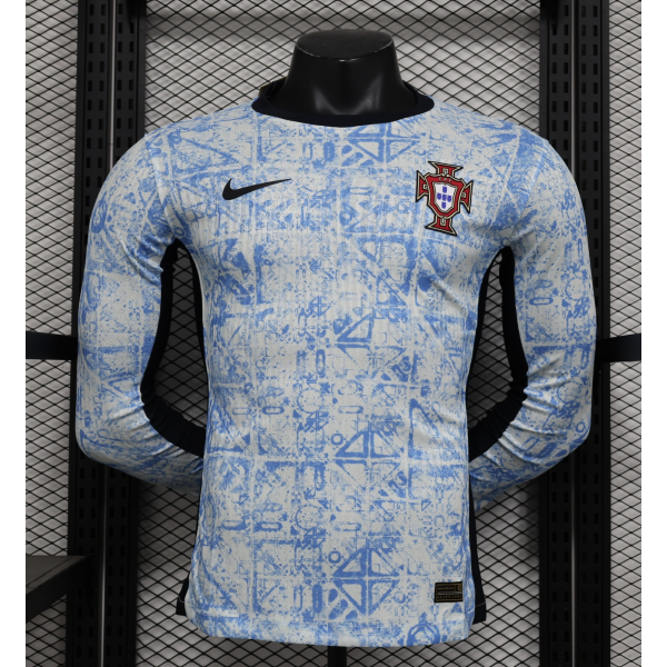 Portugal 2024/25 Away Long Sleeve Replica Custom Jersey - White