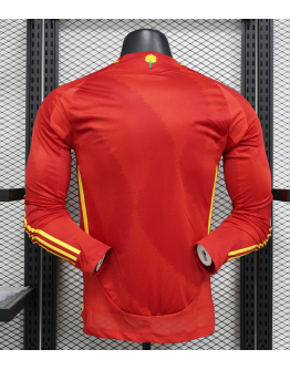 Spain 2024/25 Home Long Sleeve Replica Custom Jersey - Red