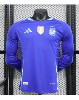 Argentina 2024/25 Away Long Sleeve Replica Custom Jersey - Blue