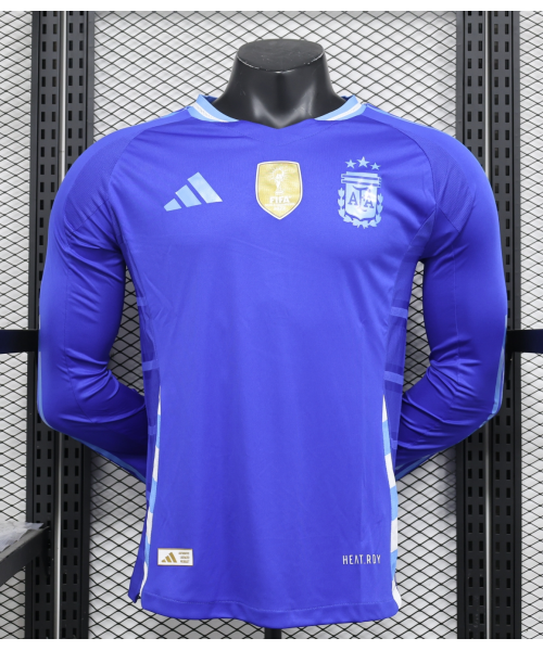 Argentina 2024/25 Away Long Sleeve Replica Custom Jersey - Blue