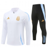 Argentina Paris Tracksuits Long Sleeve Soccer Training Uniforms White