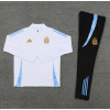 Argentina Paris Tracksuits Long Sleeve Soccer Training Uniforms White