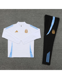 Argentina Paris Tracksuits Long Sleeve Soccer Training Uniforms White