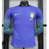 Brazil 2024/25 Away Replica Long Sleeve Custom Jersey - Deep Blue