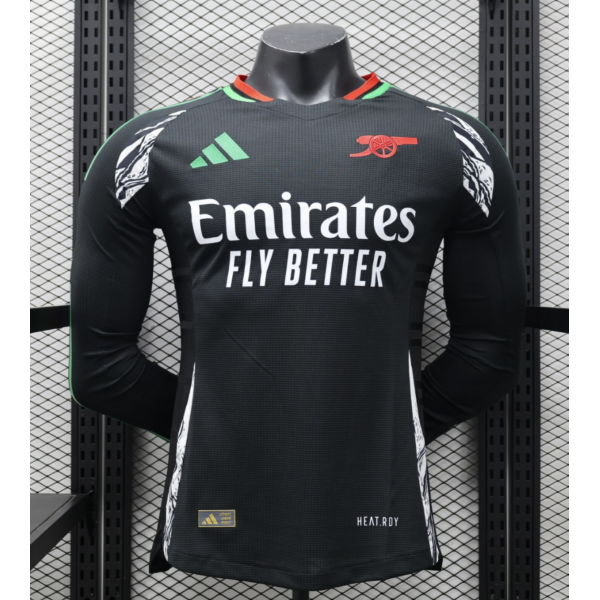 Arsenal 2024/25 Long Sleeve Away Replica Custom Jersey - Black