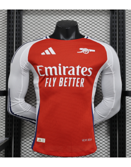 Arsenal 2024/25 Home Long Sleeve Replica Custom Jersey - Red