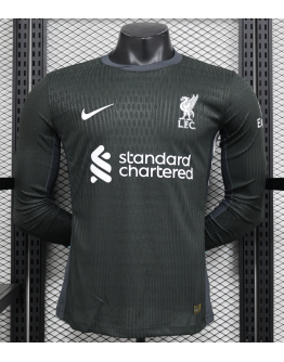 Liverpool 2024/25 Away Long Sleeve Replica Custom Jersey - Black