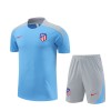 Atletico Madrid Adult Short Sleeve Training Suit Dark Blue