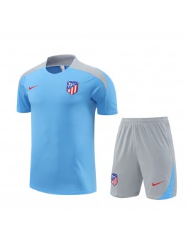 Atletico Madrid Adult Short Sleeve Training Suit Dark Blue