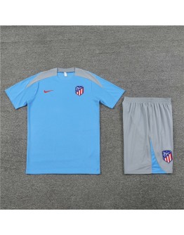 Atletico Madrid Adult Short Sleeve Training Suit Dark Blue