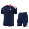 Atletico Madrid Adult Short Sleeve Training Suit Dark Blue