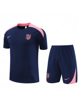 Atletico Madrid Adult Short Sleeve Training Suit Dark Blue