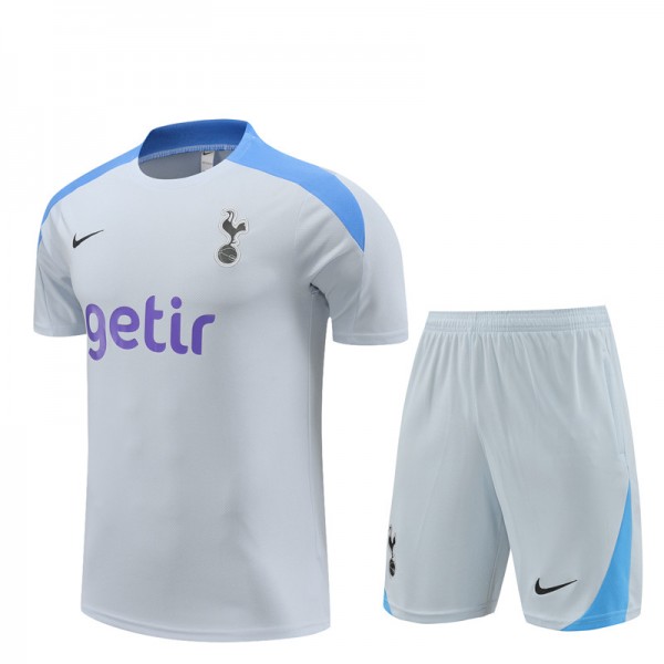 Tottenham Hotspur Adult Short Sleeve Training Suit Light Grey