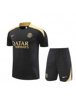 Paris Adult Short Sleeve Training Suit Gold-Black