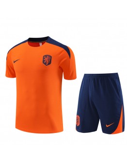 Netherlands Adult Short Sleeve Training Suit Orange