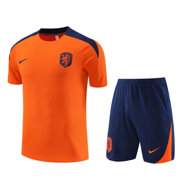 Netherlands Adult Short Sleeve Training Suit Orange