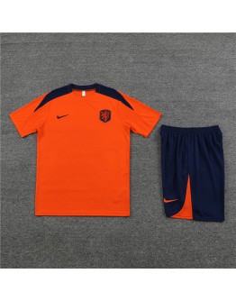 Netherlands Adult Short Sleeve Training Suit Orange