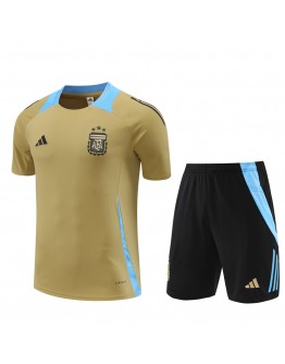 Argentina Adult Short Sleeve Training Suit Gold